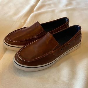 Nautica boys brown boat shoes size 3